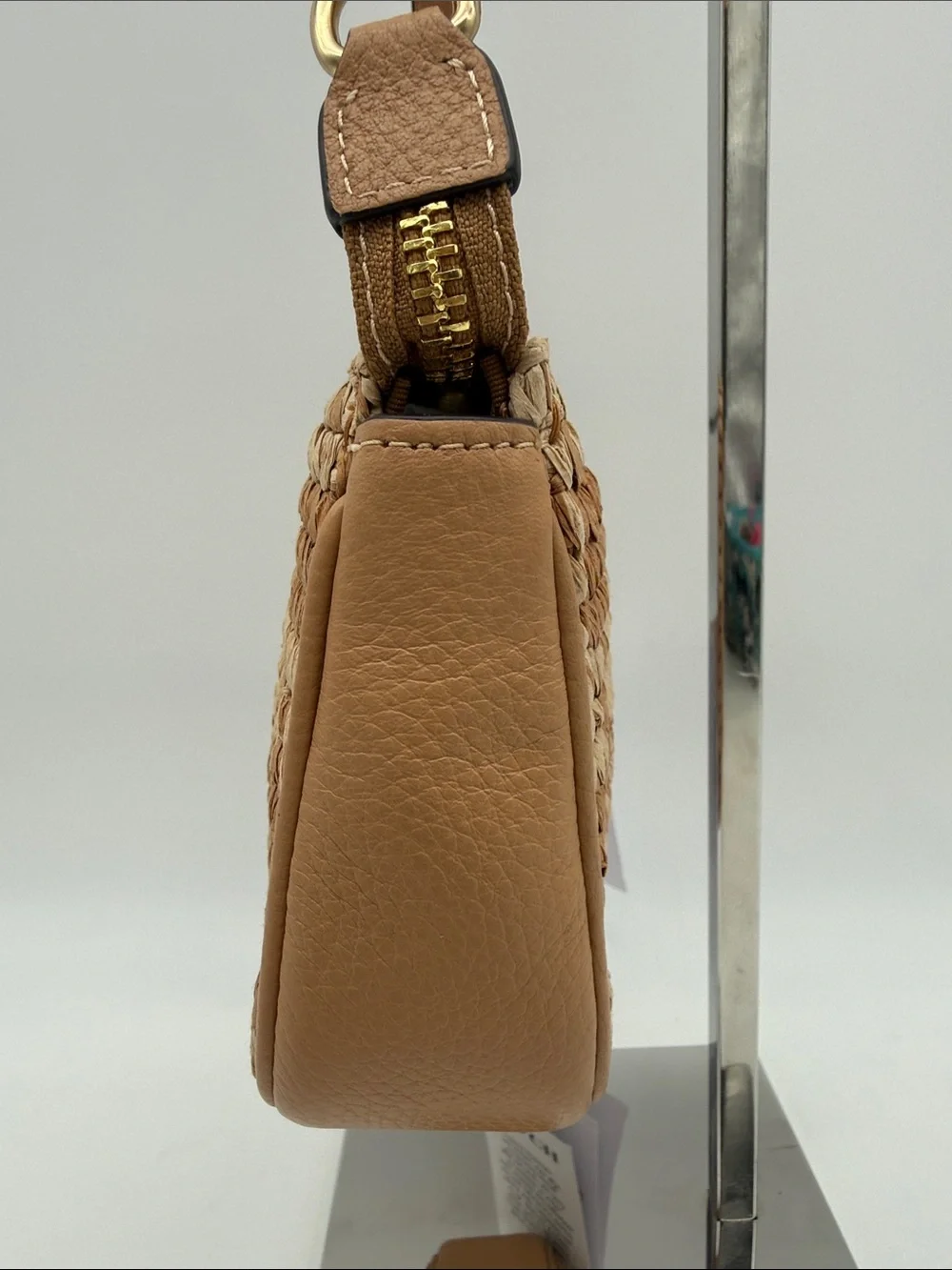 Coach Nolita 19 With Gingham Print Gold/Tan